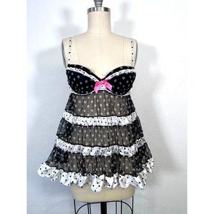 Victorias Secret Sexy Little Things Clown core Polka Dot Babydoll Nightie 34B